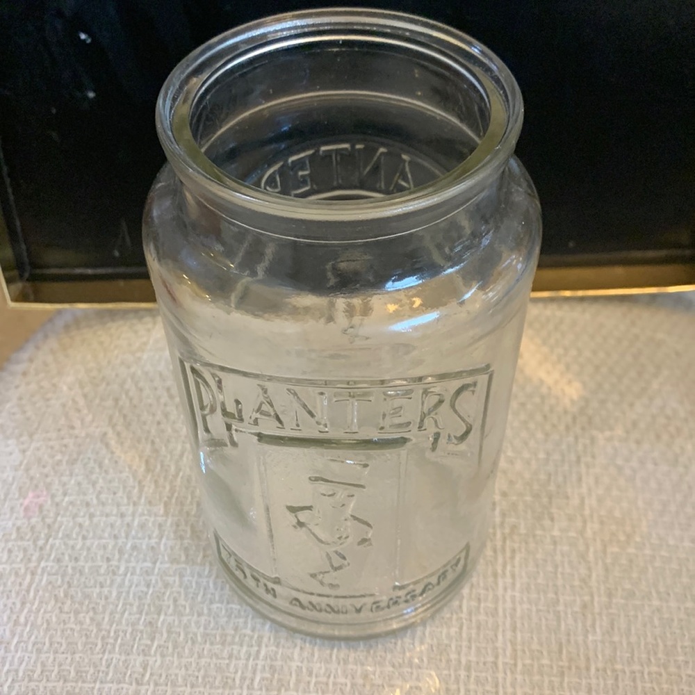 Vintage Planters‎ Peanuts glass jar 1981 75th anniversary